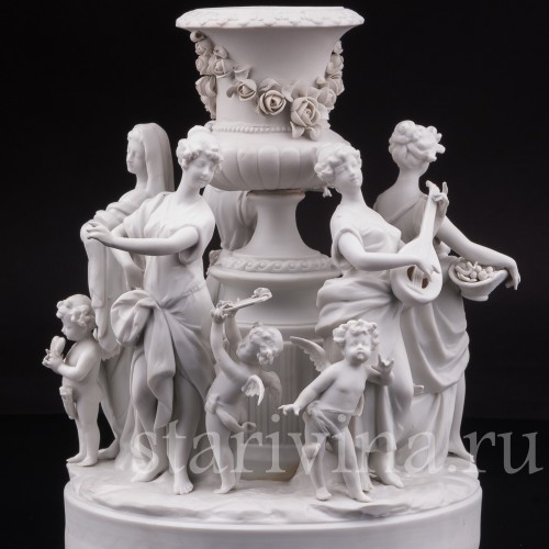 Фарфоровая композиция Пять чувств, аллегория, Volkstedt, Германия, кон. 19 в.