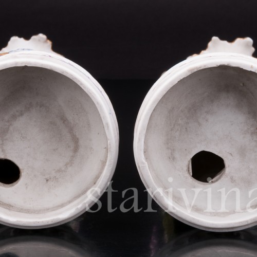 Уцененные фарфоровые Подсвечники Дама и кавалер, Франция, 19 в.