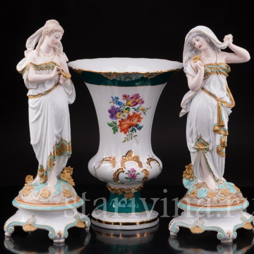 Антикварная фарфоровая статуэтка Аллегория зимы, Limoges, Франция, 1872-81 гг.