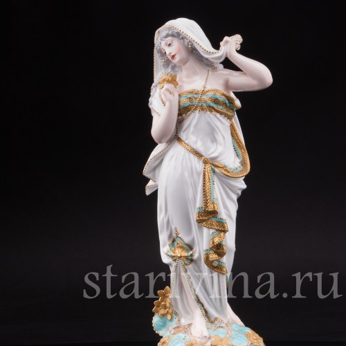 Антикварная фарфоровая статуэтка Аллегория зимы, Limoges, Франция, 1872-81 гг.