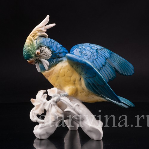 Фарфоровая статуэтка птицы Попугай какаду, Karl Ens, Германия, Сер. 20 в..