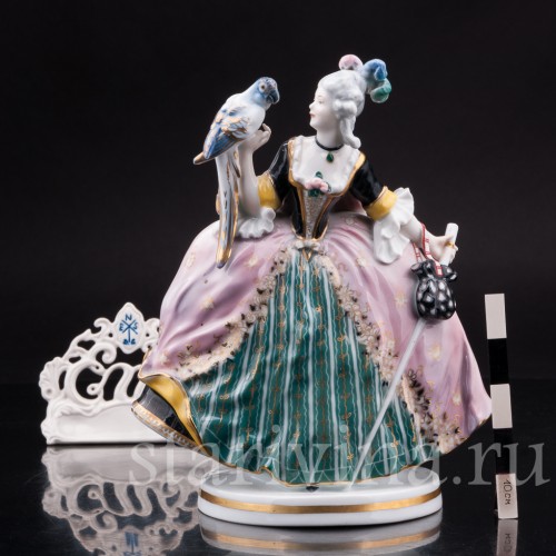 Статуэтка Девушка с тростью и попугаем, Karl Ens, Германия, 1920-30 гг.