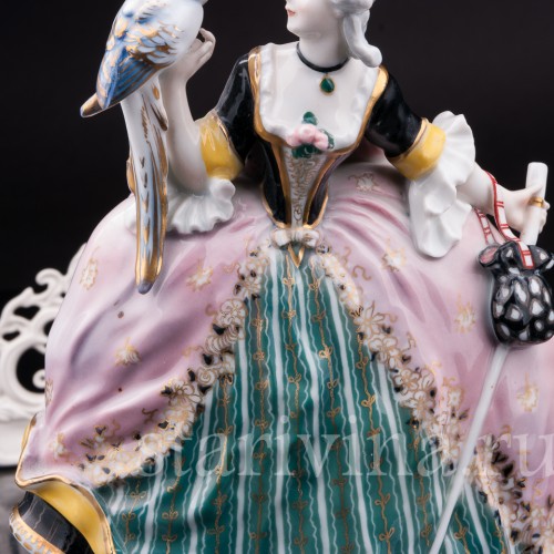 Статуэтка Девушка с тростью и попугаем, Karl Ens, Германия, 1920-30 гг.