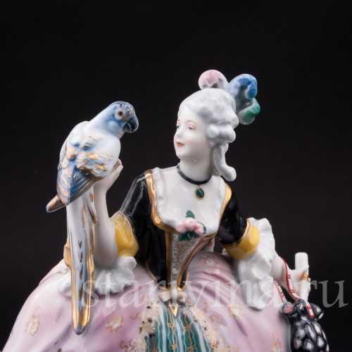 Статуэтка Девушка с тростью и попугаем, Karl Ens, Германия, 1920-30 гг.