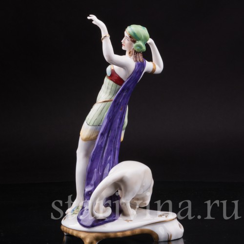 Фарфорвая статуэтка Одалиска с пантерой, E. A. Muller, Германия, нач. 20 в.