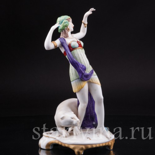 Фарфорвая статуэтка Одалиска с пантерой, E. A. Muller, Германия, нач. 20 в.