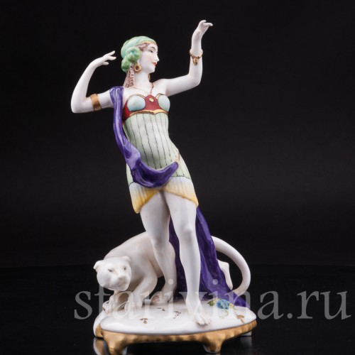 Фарфорвая статуэтка Одалиска с пантерой, E. A. Muller, Германия, нач. 20 в.