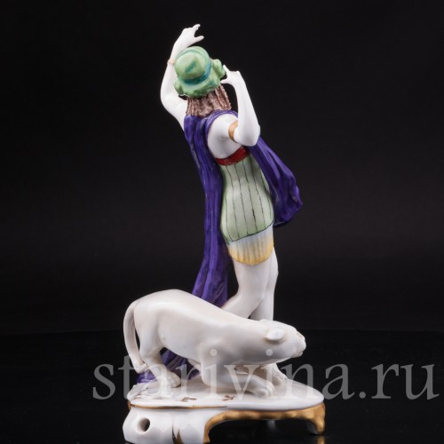 Фарфорвая статуэтка Одалиска с пантерой, E. A. Muller, Германия, нач. 20 в.
