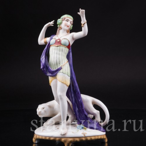 Фарфорвая статуэтка Одалиска с пантерой, E. A. Muller, Германия, нач. 20 в.