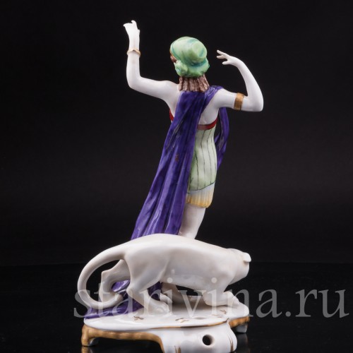 Фарфорвая статуэтка Одалиска с пантерой, E. A. Muller, Германия, нач. 20 в.