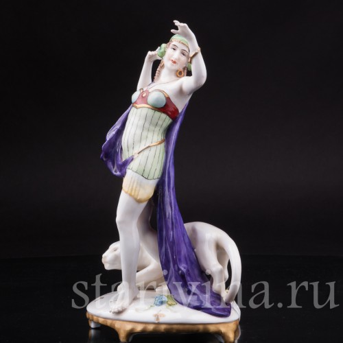 Фарфорвая статуэтка Одалиска с пантерой, E. A. Muller, Германия, нач. 20 в.