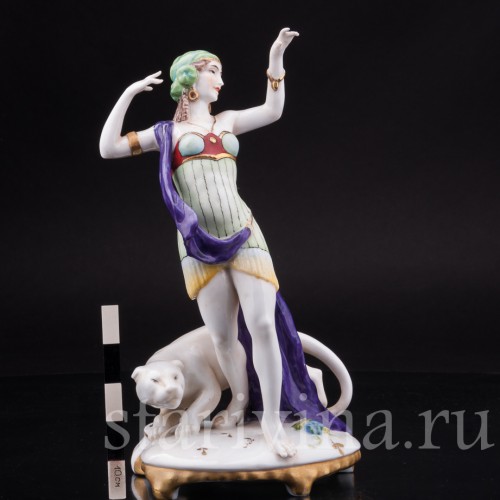 Фарфорвая статуэтка Одалиска с пантерой, E. A. Muller, Германия, нач. 20 в.