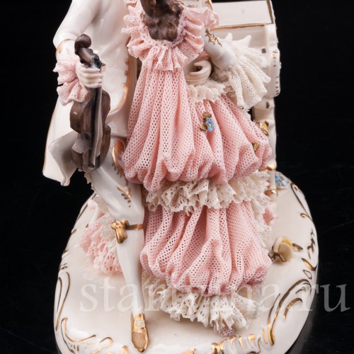 Пара с клавесином и виолончелью, кружевная, Ackermann & Fritze, Германия