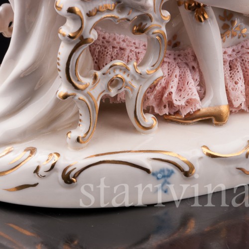 Пара с клавесином и виолончелью, кружевная, Ackermann & Fritze, Германия