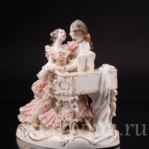 Пара с клавесином и виолончелью, кружевная, Ackermann & Fritze, Германия