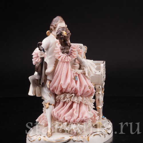 Пара с клавесином и виолончелью, кружевная, Ackermann & Fritze, Германия