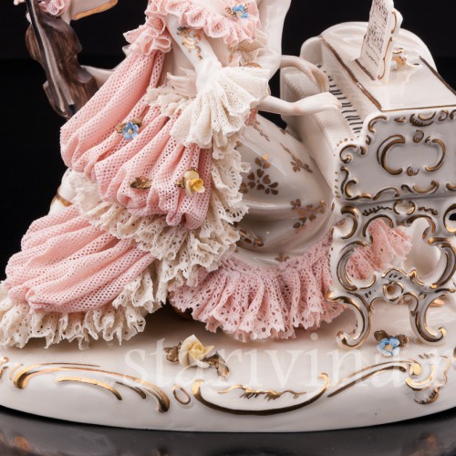 Пара с клавесином и виолончелью, кружевная, Ackermann & Fritze, Германия