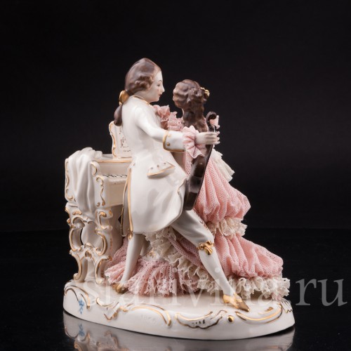 Пара с клавесином и виолончелью, кружевная, Ackermann & Fritze, Германия