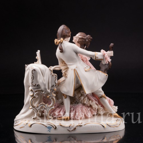 Пара с клавесином и виолончелью, кружевная, Ackermann & Fritze, Германия