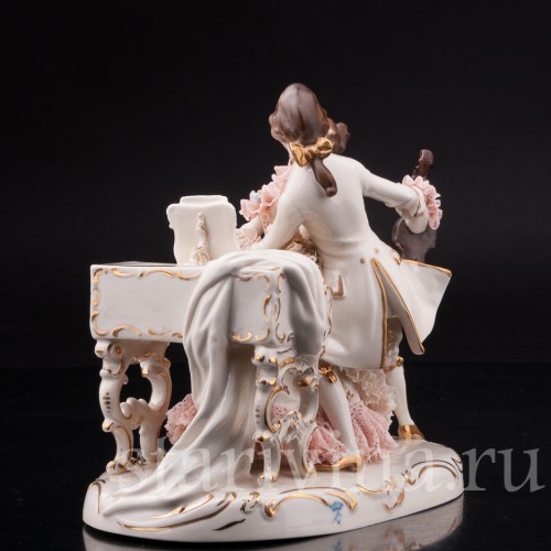 Пара с клавесином и виолончелью, кружевная, Ackermann & Fritze, Германия