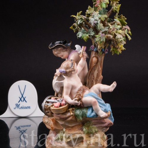 Фарфоровая композиция Амуры и точильный камень, Meissen, Германия, сер. 19 - нач. 20 вв.