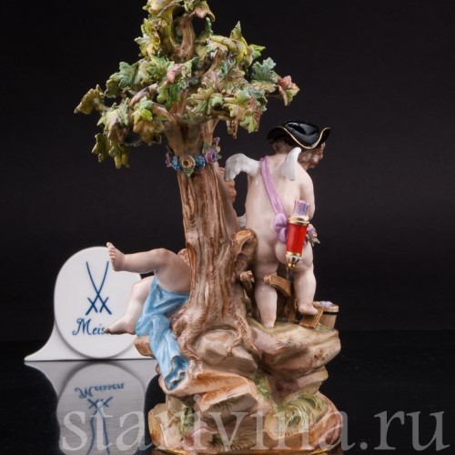 Фарфоровая композиция Амуры и точильный камень, Meissen, Германия, сер. 19 - нач. 20 вв.