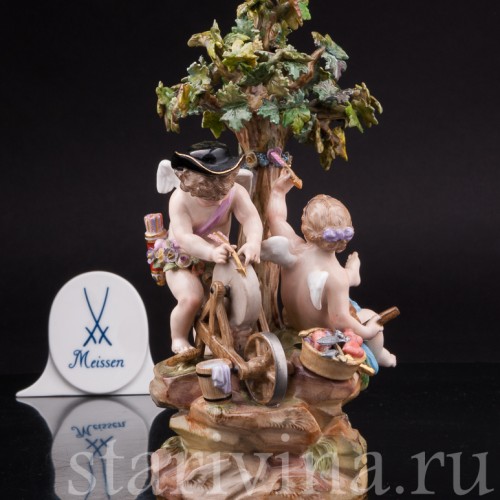 Фарфоровая композиция Амуры и точильный камень, Meissen, Германия, сер. 19 - нач. 20 вв.