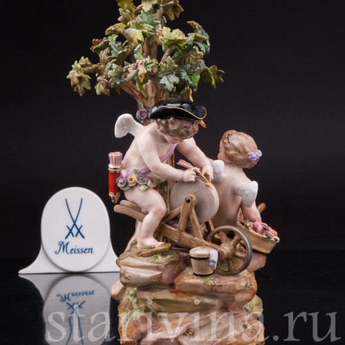 Фарфоровая композиция Амуры и точильный камень, Meissen, Германия, сер. 19 - нач. 20 вв.