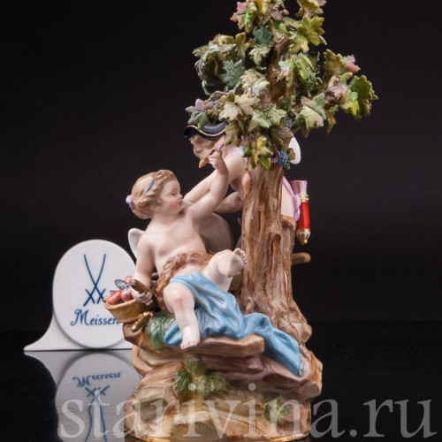 Фарфоровая композиция Амуры и точильный камень, Meissen, Германия, сер. 19 - нач. 20 вв.