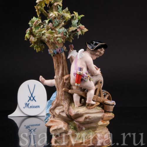 Фарфоровая композиция Амуры и точильный камень, Meissen, Германия, сер. 19 - нач. 20 вв.