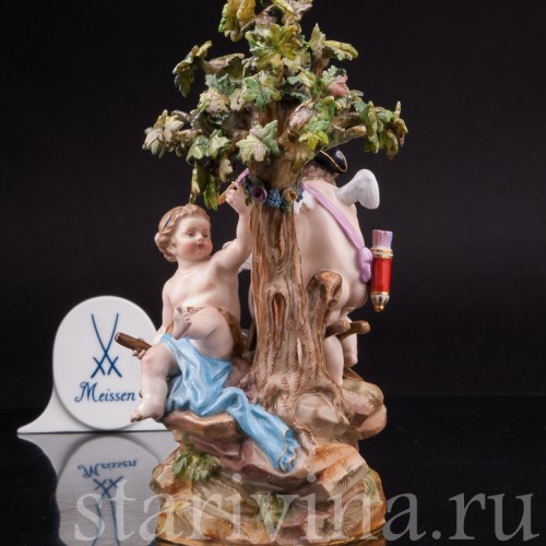 Фарфоровая композиция Амуры и точильный камень, Meissen, Германия, сер. 19 - нач. 20 вв.