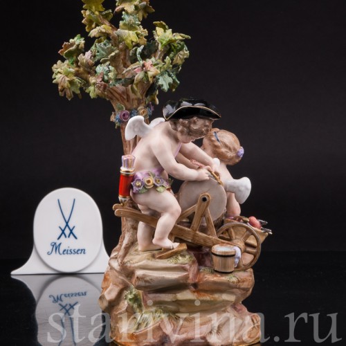 Фарфоровая композиция Амуры и точильный камень, Meissen, Германия, сер. 19 - нач. 20 вв.
