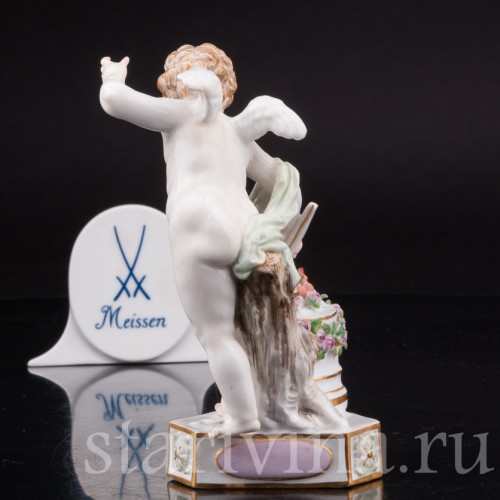Фигурка из фарфора Ангелочек воспламеняющий сердца, Meissen, Германия, сер. 19 - нач. 20 вв.