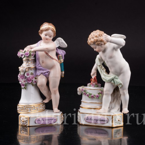 Фигурка из фарфора Ангелочек воспламеняющий сердца, Meissen, Германия, сер. 19 - нач. 20 вв.