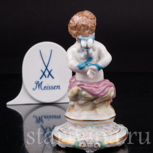 Статуэтка из фарфора Купидон со связанными крыльями, Meissen, Германия, сер. 19 - нач. 20 вв.
