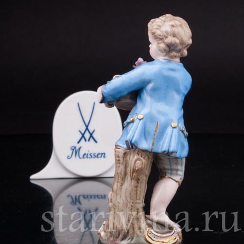 Фигурка из фарфора Мальчик с корзиной цветов, Meissen, Германия, сер. 19 - нач. 20 вв.