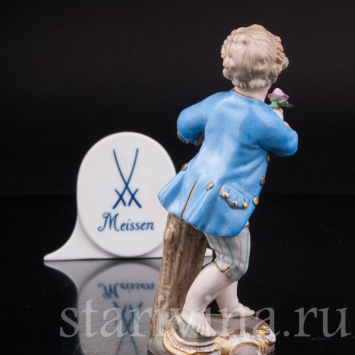 Фигурка из фарфора Мальчик с корзиной цветов, Meissen, Германия, сер. 19 - нач. 20 вв.