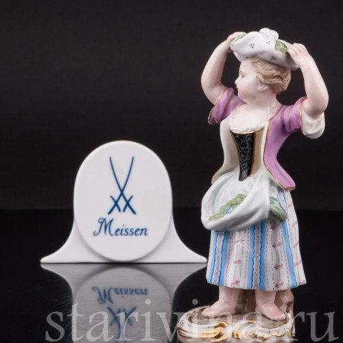 Фарфоровая фигурка Девочка со скошенной травой, Meissen, Германия, сер. 19 - нач. 20 вв.