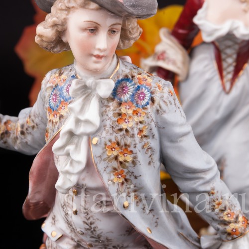 Фарфоровая статуэтка Галантная пара, Volkstedt, Германия, 19 в.