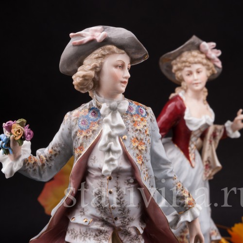 Фарфоровая статуэтка Галантная пара, Volkstedt, Германия, 19 в.