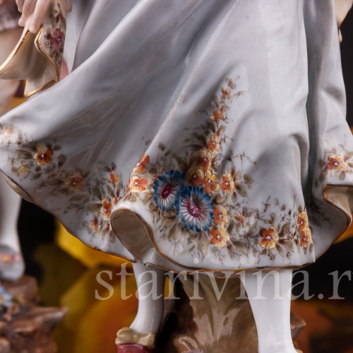 Фарфоровая статуэтка Галантная пара, Volkstedt, Германия, 19 в.