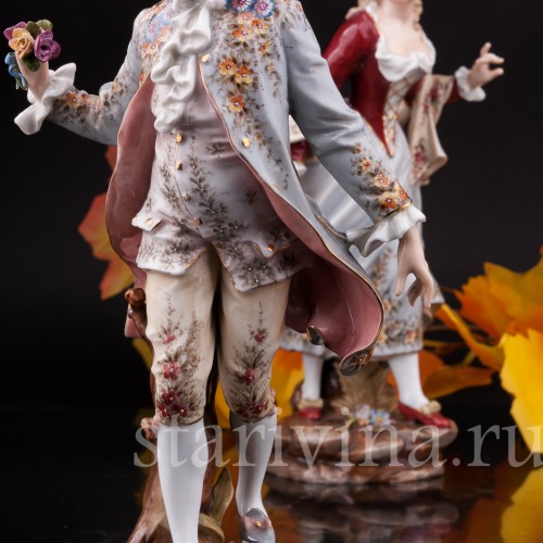 Фарфоровая статуэтка Галантная пара, Volkstedt, Германия, 19 в.