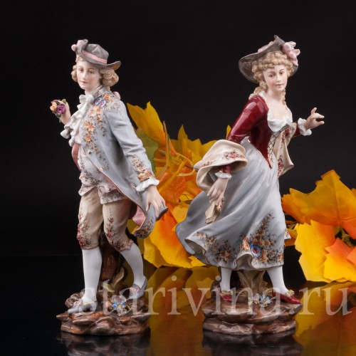 Фарфоровая статуэтка Галантная пара, Volkstedt, Германия, 19 в.
