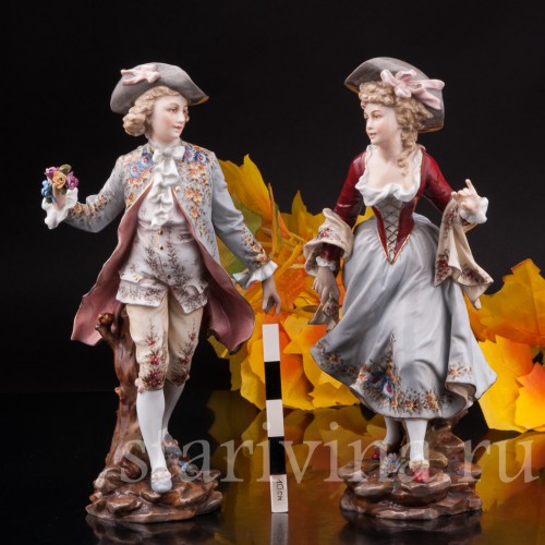 Фарфоровая статуэтка Галантная пара, Volkstedt, Германия, 19 в.