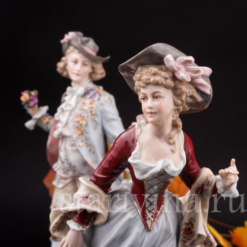 Фарфоровая статуэтка Галантная пара, Volkstedt, Германия, 19 в.