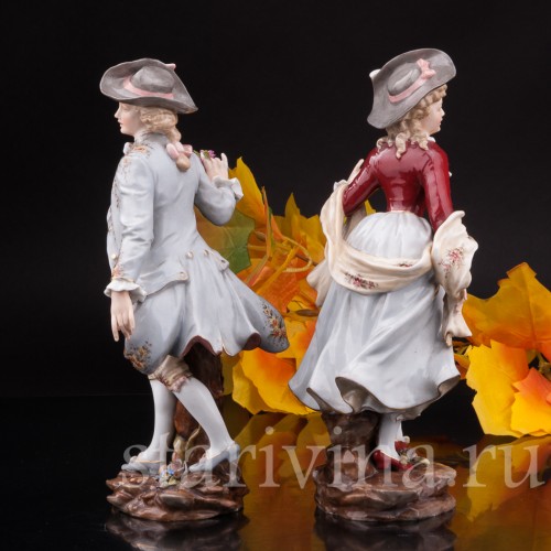 Фарфоровая статуэтка Галантная пара, Volkstedt, Германия, 19 в.