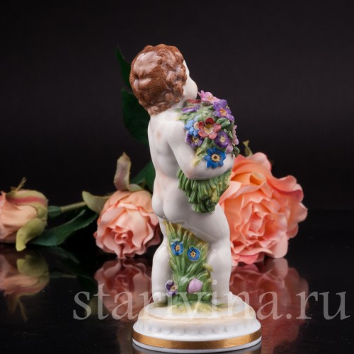 Фигурка Путти с цветами, аллегория весны, Muller & Co, Германия, нач. 20 в.