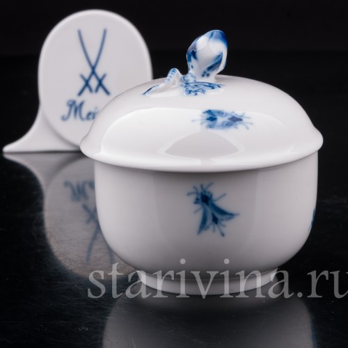 Фарфоровая Сахарница-шкатулка с жуками, Meissen, Германия, вт. пол 20 в.