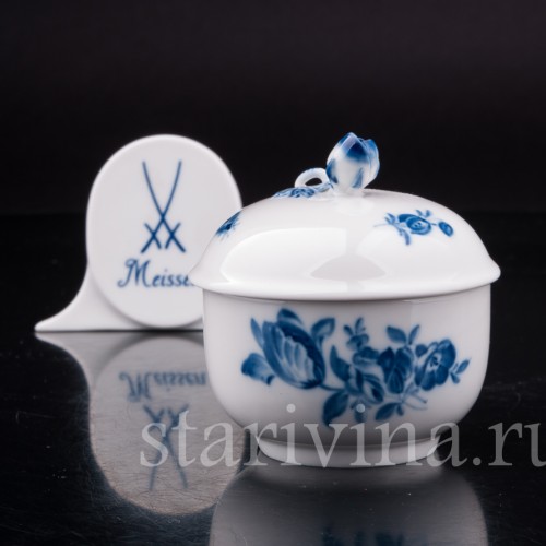 Фарфоровая Сахарница-шкатулка с жуками, Meissen, Германия, вт. пол 20 в.