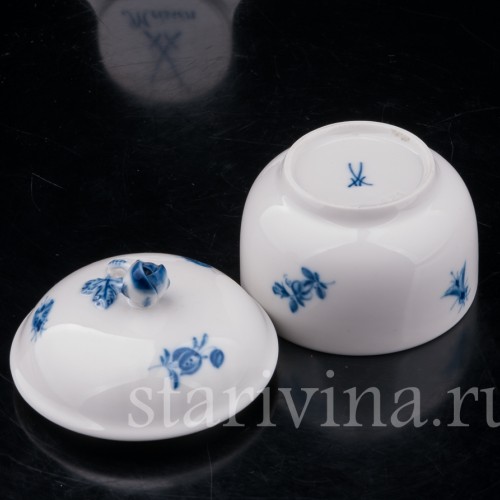 Фарфоровая Сахарница-шкатулка с жуками, Meissen, Германия, вт. пол 20 в.